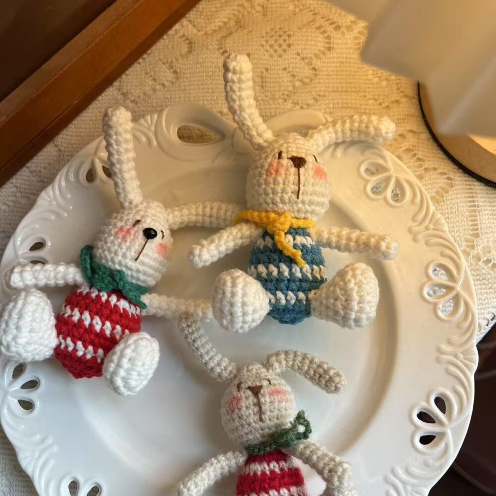 Mini Knitted Bunny – Perfect Handmade Crochet Rabbit with Unique Outfit